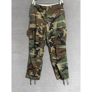 Vintage US Army Pants Medium Regular Woodland Camo BDU Cargo Military Surplus